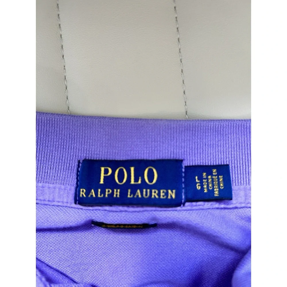 Ralph Lauren Polo Mens Large Collared Classic Fit Light‎ Purple Blue Pony Preppy